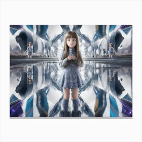 Girl In a Mirror Canvas Print