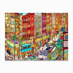 Urban Jungle Effect - Cityscape USA Canvas Print