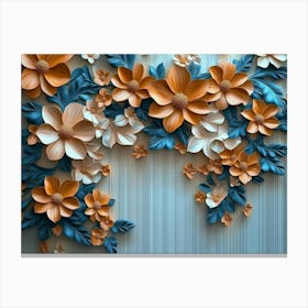 3d High Decoration Background Art,N3d Art Design With Floral Canvas Print