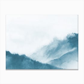 Misty Mountains Dark Teal Canvas Print