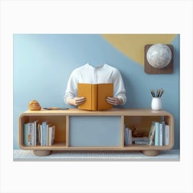 Portrait Of A Man Reading A Book Canvas Print