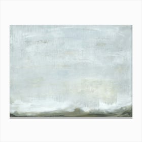 Expanse - Unique Neutral Abstract Landscape Painting Wall Art - Trendy Blue Green Gray Sky Land Canvas Print