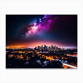 City Skyline At Night 3 Canvas Print