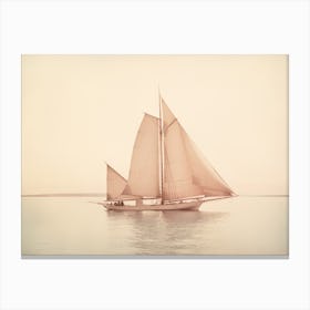 Nautical Sailboat Drawing Canvas Print