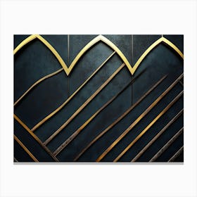 Golden Lines on A Dark Background Canvas Print