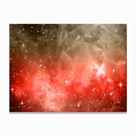 Red Grey Orange Galaxy Space Background Canvas Print