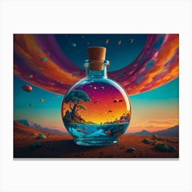 Bottle In Space Canvas Print
