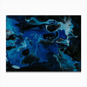 Blue And Black Abstract Painting 4 Canvas Print
