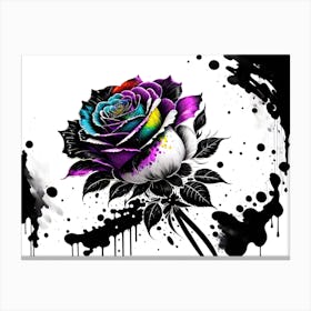 Rainbow Rose Canvas Print