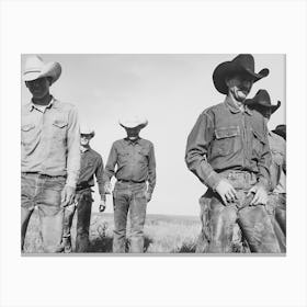 Cowboys Walking, Western Aesthetic, Vintage Black and White Old Photo Leinwandbild