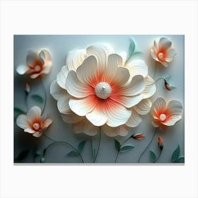 3d Artwork Flower 3 Canvas Print