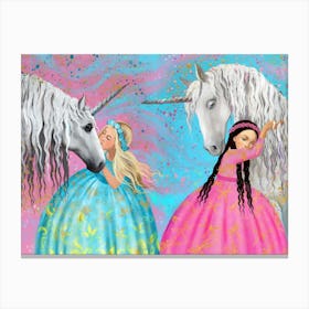 Unicorns And Princesses Canvas Print