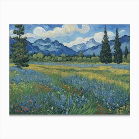 Wildflowers In The Meadow Serenity in the Mountain Meadow Canvas Print