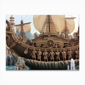 Viking Ship AI Realistic photo 1 Canvas Print