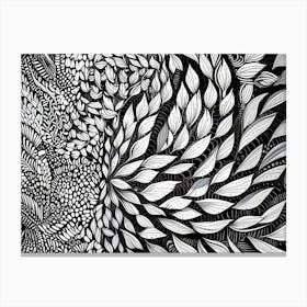 Abstract Black And White Drawing 1 Canvas Print