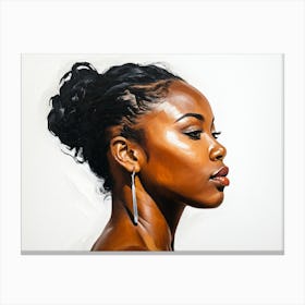 Side Profile Of Beautiful Woman Oil Painting 172 Canvas Print