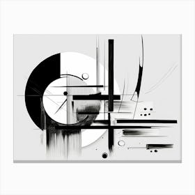 Elegance Abstract Black And White 8 Canvas Print