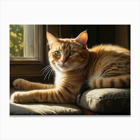 Cat By The Window Canvas Print