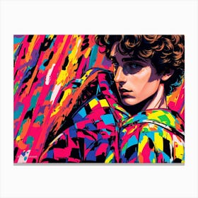 Neon Nostalgia: Timothée in Lichtenstein's Luminescence Canvas Print