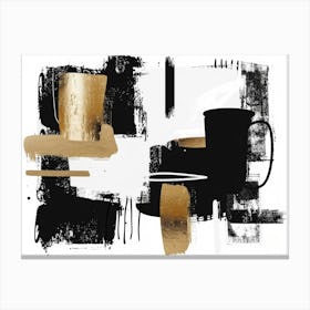 Black And Gold Abstract Painting 44 Canvas Print