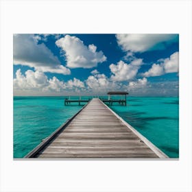 Pier in the ocean Canvas Print