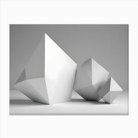 Abstract Still Life With Geometric Shapes In Shades Of White, Creating A Minimalist And Modern Design Canvas Print