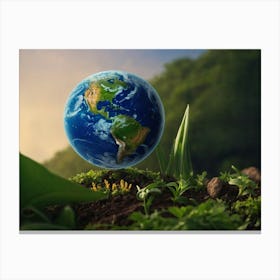 Earth In The Grass Canvas Print