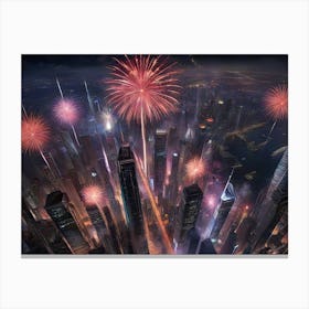 New Year Fireworks Canvas Print