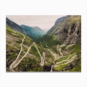 Trollstigen Mountain Road In Norway Canvas Print