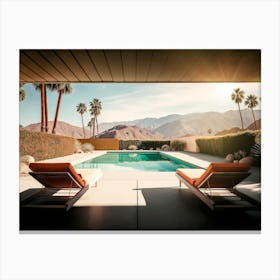 California Dreaming - Palm Springs Private Pool Canvas Print