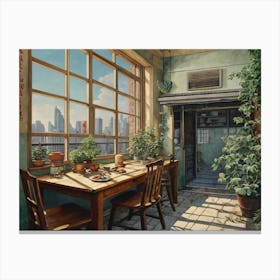 Window To The City Canvas Print