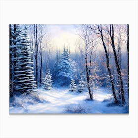 Forest Clearing In Winter Canvas Print