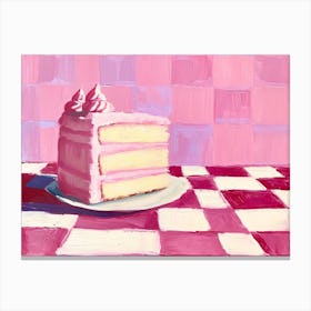 Pink Cake With Checkerboard Canvas Print