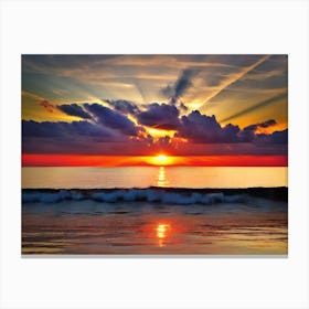 Sunrise Over The Ocean 5 Canvas Print