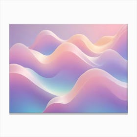 Abstract Image Of A Smooth, Undulating, Pastel Landscape With Soft, Rounded Hills Canvas Print