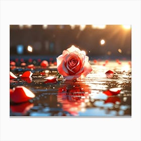 Rose In Water Canvas Print