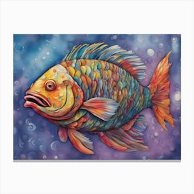 Fish Painting Abstract Canvas Print