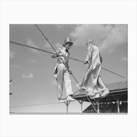 Tightrope Performers At 4 H Club Fair, Cimarron, Kansas By Russell Lee Canvas Print
