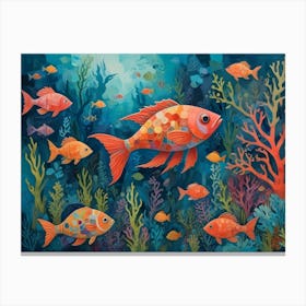 Fishes Under The Sea 2 Canvas Print