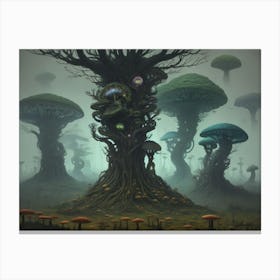 Alien Mushroom World 1 Canvas Print