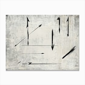 Abstract Design Guided By Hand Drawn Arrows And Markings Sketched With Intuitive Lines On Textured (7) Canvas Print