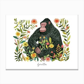 Little Floral Gorilla 4 Poster Canvas Print