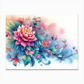 Lotus Flower Painting 10 Canvas Print