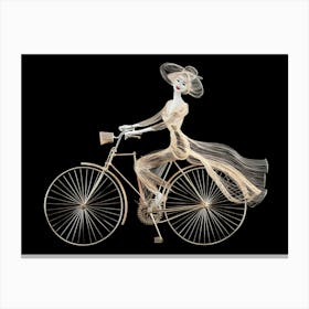 Lady On A Bicycle Canvas Print