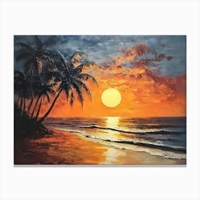 Island Sunset In Acrylic Canvas Print