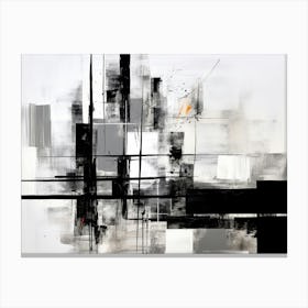 Urban Pulse Abstract Black And White 2 Canvas Print