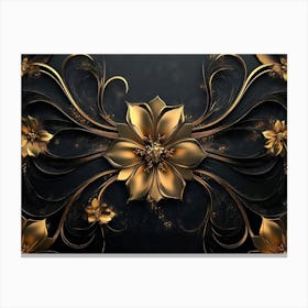 Golden Flowers 9 Canvas Print