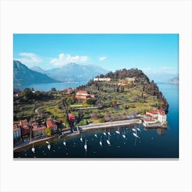 Aerial View Lago Di Como, Italy, Bellagio, Poster italiano. Foto aerea. Arte murale italiana. Italy Nature Print Canvas Print