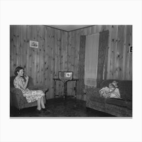Untitled Photo, Possibly Related To Living Room In Project Home, Lake Dick, Arkansas By Russell Lee Canvas Print