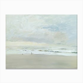 Vintage Painting The Beach Canvas Print